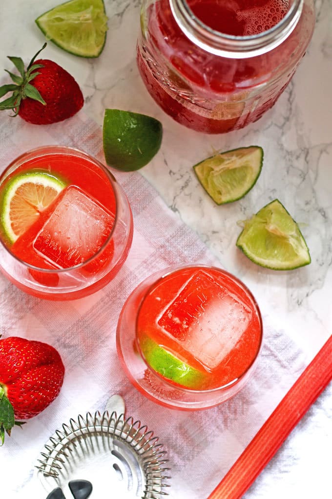 Strawberry Rhubarb Daiquiri Recipe Honey and Birch