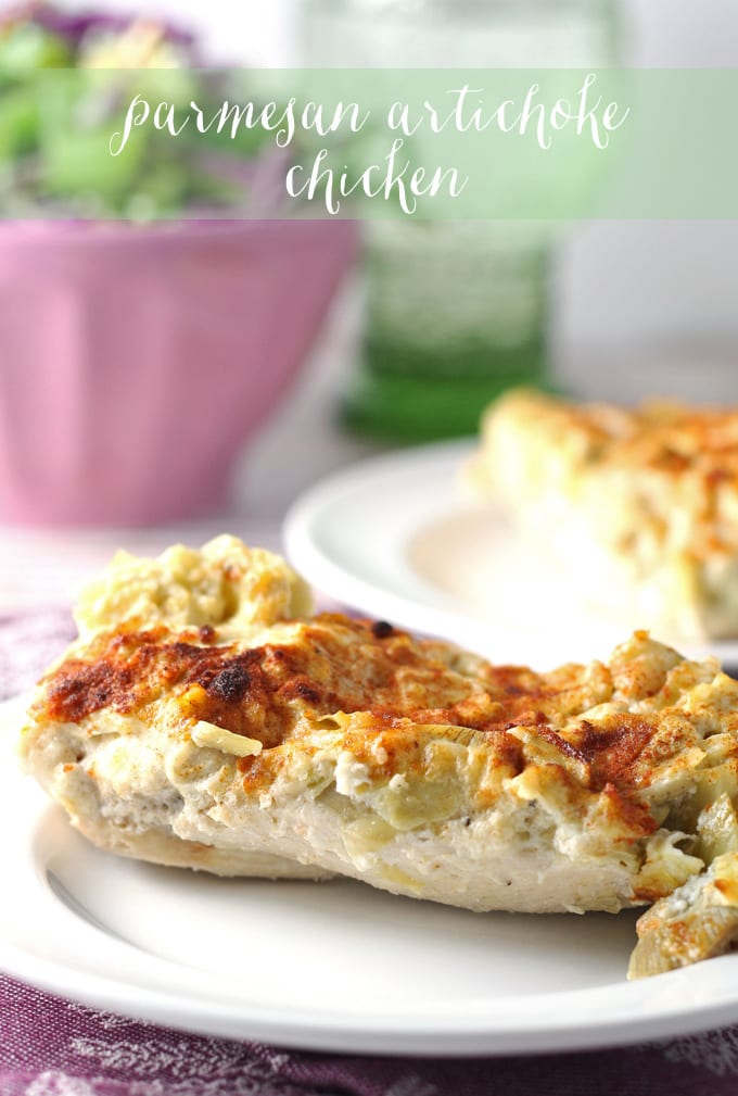 When chicken for dinner gets boring, make this Parmesan Artichoke Chicken dish! | honeyandbirch.com