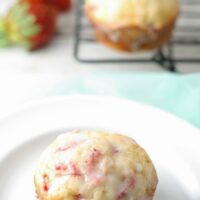 Springtime Strawberry Muffins - the blueberry muffin for strawberry lovers! | honeyandbirch.com