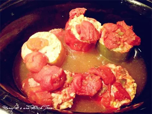 Slow Cooked Stuffed Fiesta Peppers | Honey Bs and Birch 