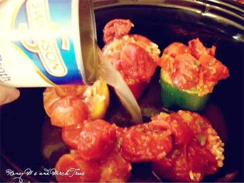 Slow Cooked Stuffed Fiesta Peppers | Honey Bs and Birch 