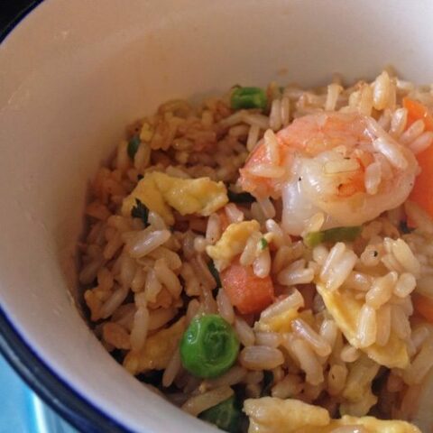 Shrimp Fried Rice with Sweet Soy Sauce | www.honeyandbirch.com #glutenfree