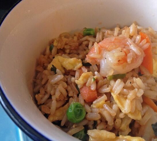 Shrimp Fried Rice with Sweet Soy Sauce