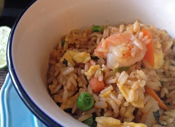 Shrimp Fried Rice with Sweet Soy Sauce | www.honeyandbirch.com #glutenfree