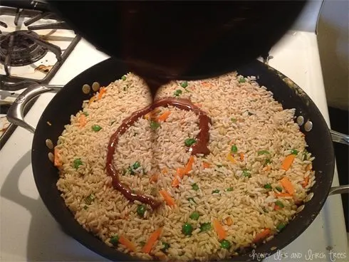 Shrimp Fried Rice with Sweet Soy Sauce