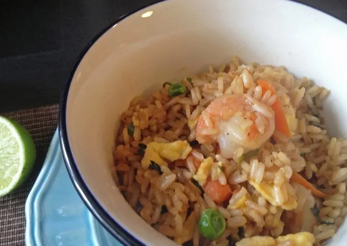 Shrimp Fried Rice with Sweet Soy Sauce | www.honeyandbirch.com #glutenfree