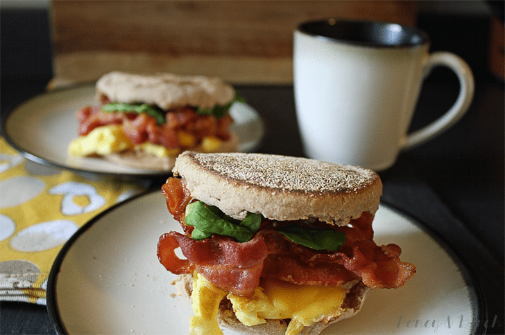 Bacon and Arugula Breakfast Sandwich