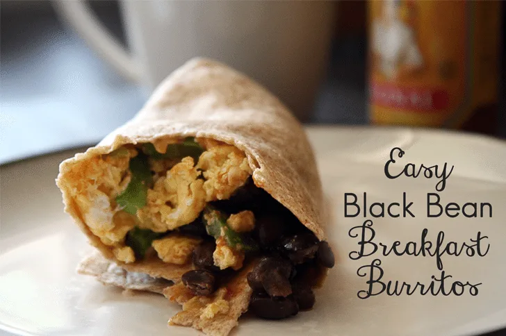 Easy Black Bean Breakfast Burritos