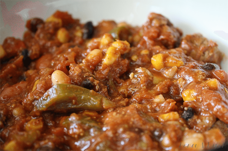 Everything but the kitchen sink chili is hearty! Full of meat and veggies, it's bound to become your favorite chili recipe.