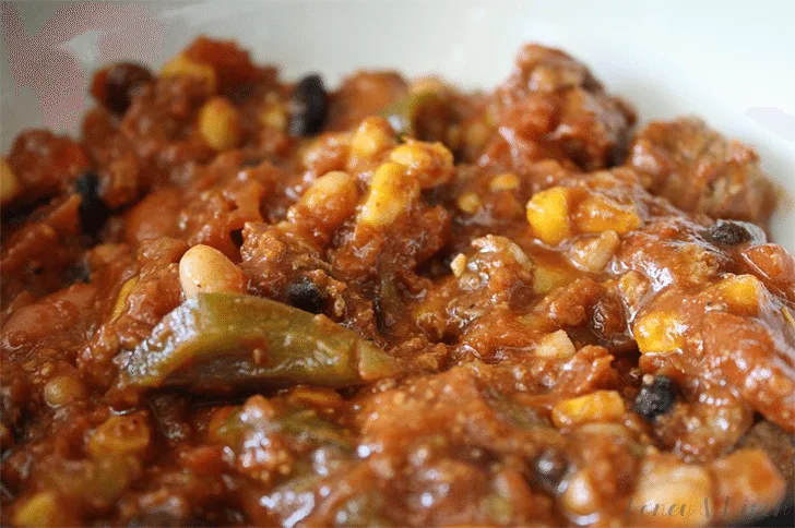 Everything but the kitchen sink chili is hearty! Full of meat and veggies, it's bound to become your favorite chili recipe.