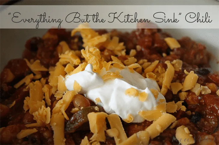 Everything but the kitchen sink chili is hearty! Full of meat and veggies, it's bound to become your favorite chili recipe.