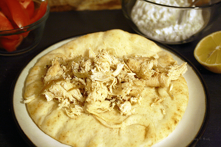 Slow Cooker Chicken Gyros with Tzatziki Sauce