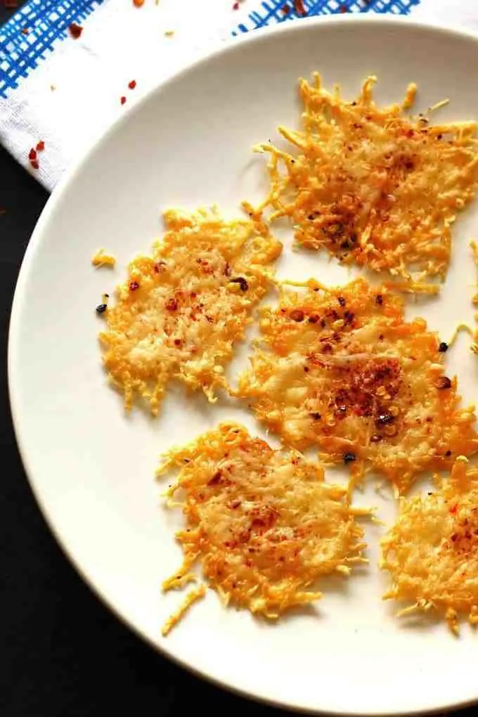 Parmesan red pepper crisps are a delicious and easy snack for cheese lovers!