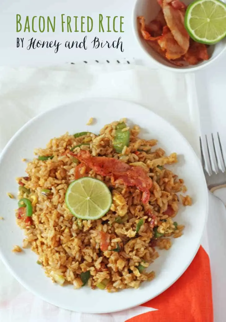 Bacon Fried Rice - Honey and Birch #bacon #friedrice