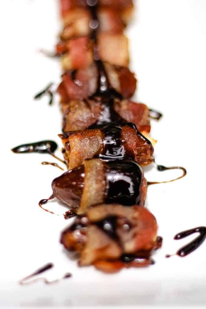 Bacon Wrapped Dates With Balsamic Reduction