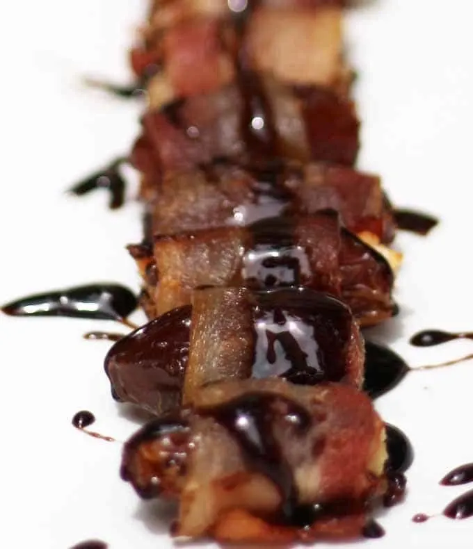 Bacon Wrapped Dates with a Honey Balsamic Reduction | Honey and Birch