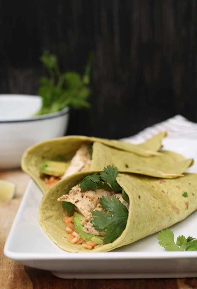 Grilled Chicken Wraps with Spanish Rice