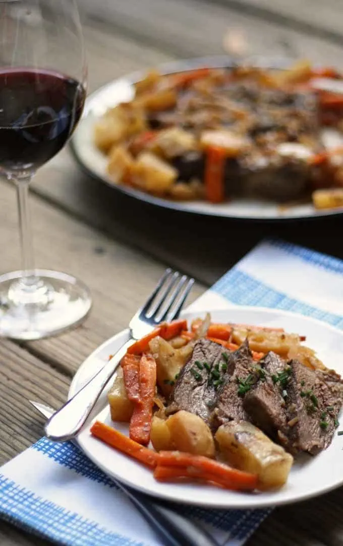 This slow cooker pot roast recipe is sure to make it on your Sunday supper rotation. Bust out that slow cooker and make this roast!