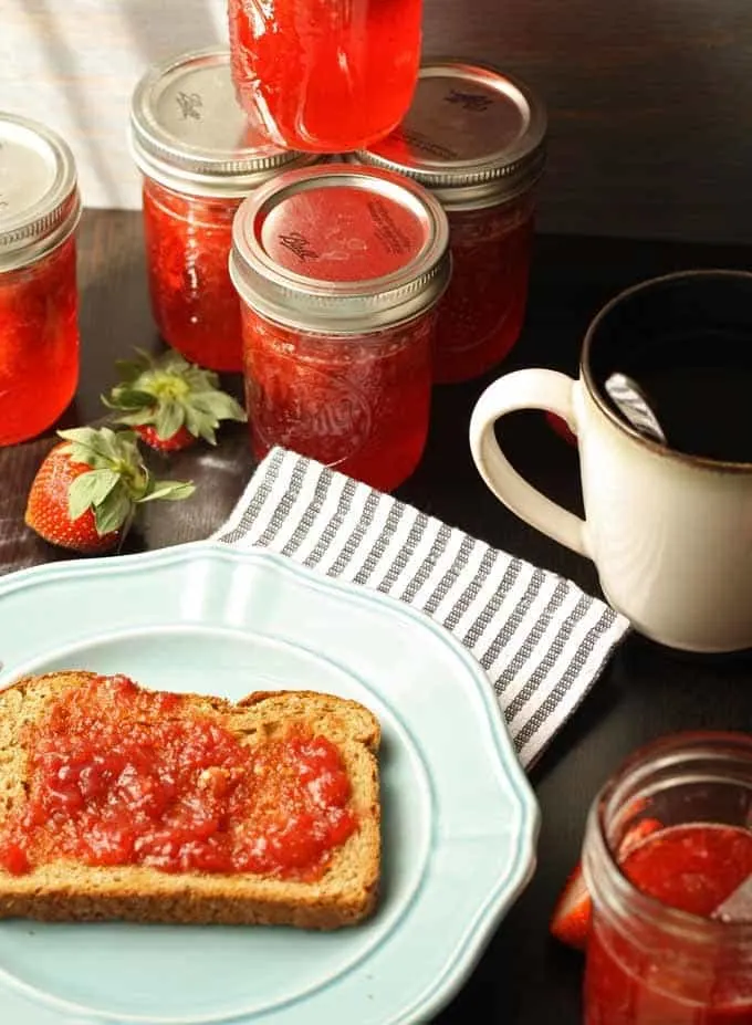When life gives you a boatload of habanero peppers and strawberries, make some jam. Strawberry habanero jam to be exact - spicy and sweet! | www.honeyandbirch.com #canning #jam #jelly