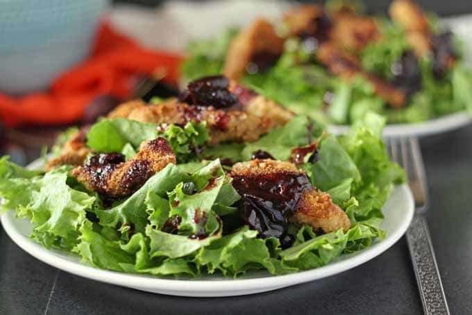 Duck Tender Salad with Cherry Balsamic Dressing | Honey and Birch