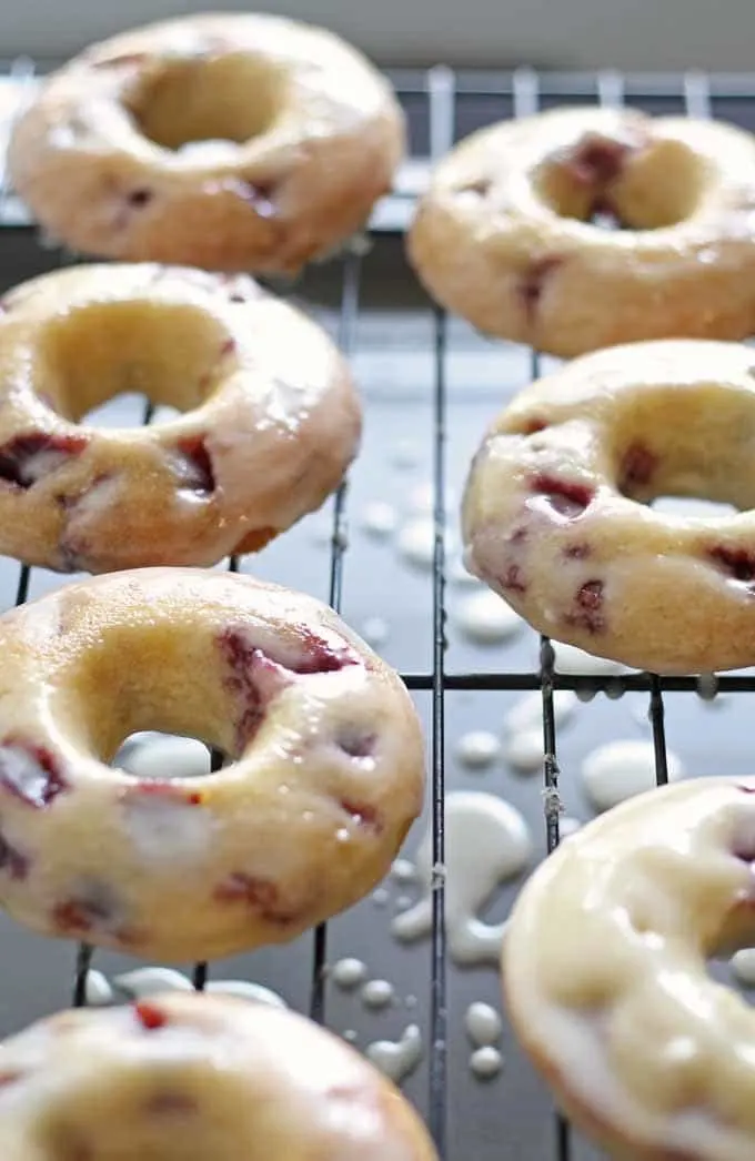 Baked Cherry Vanilla Bean Doughnuts | Honey and Birch