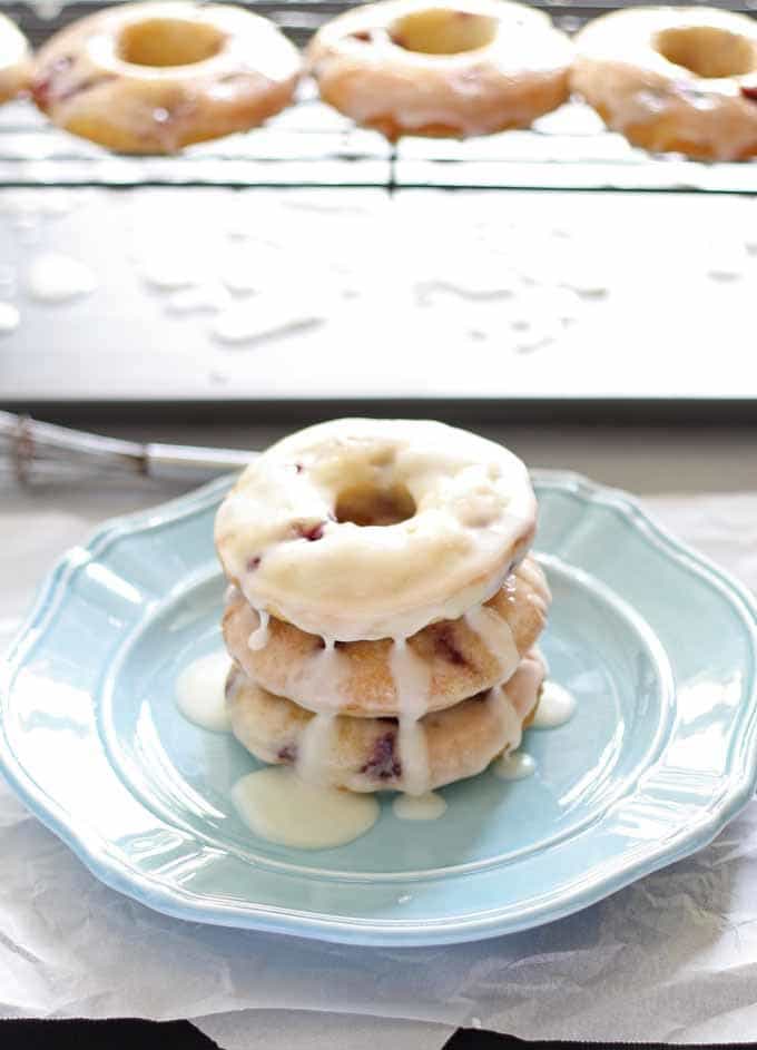 Baked Cherry Vanilla Bean Doughnuts | Honey and Birch