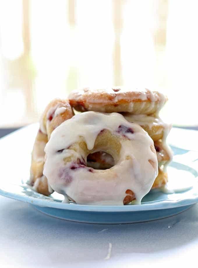 Baked Cherry Vanilla Bean Doughnuts | Honey and Birch