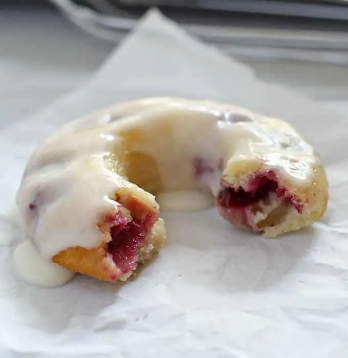 Baked Cherry Vanilla Bean Doughnuts | Honey and Birch