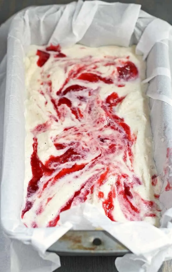 Before summer is over, try this Honey Vanilla Bean ice cream with Raspberry Swirls! #icecream #dessert #honey #raspberry #vanillabean | Honey and Birch