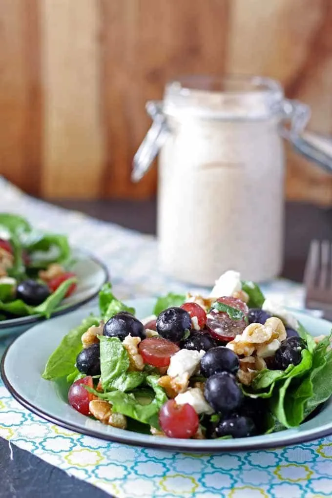 Spinach Salad with Balsamic Poppyseed Dressing | Honey and Birch