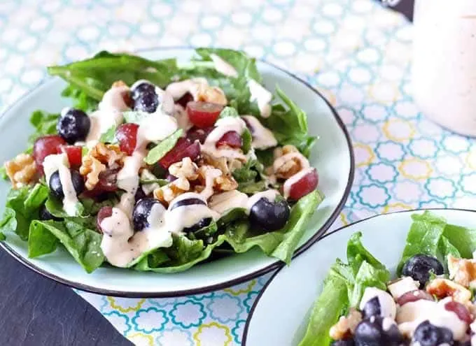 Spinach Salad with Balsamic Poppyseed Dressing | Honey and Birch