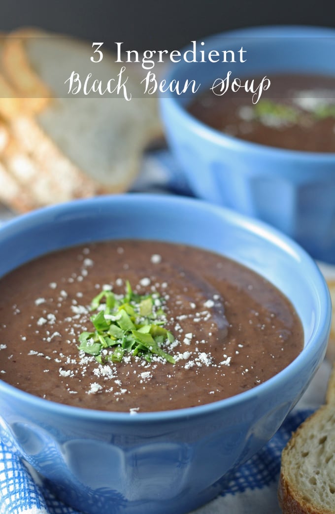 3 Ingredient Black Bean Soup | honeyandbirch.com #easy