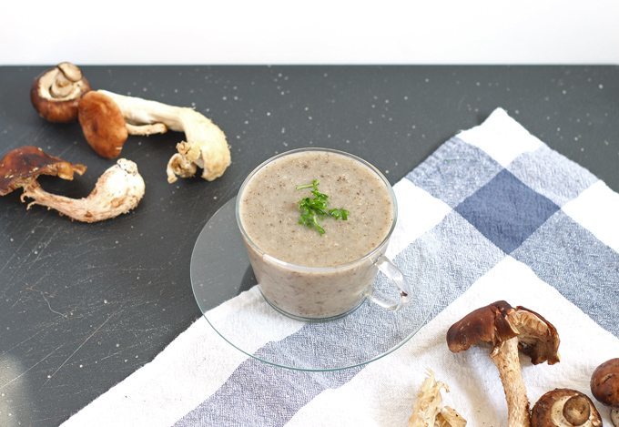 This gluten-free mushroom soup uses mixed mushrooms - you can use any edible mushrooms you can find! It's easy to make and is thickened with potatoes!
