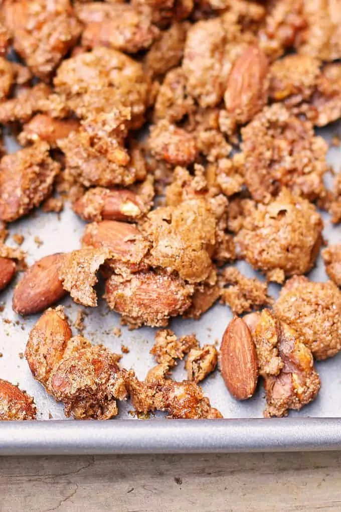 closeup photo of pumpkin pie spiced nuts