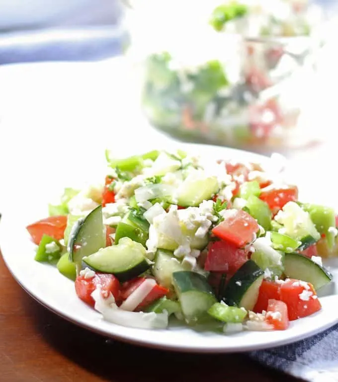 My version of a traditional Bulgarian salad! Shopska Salad | Honey and Birch