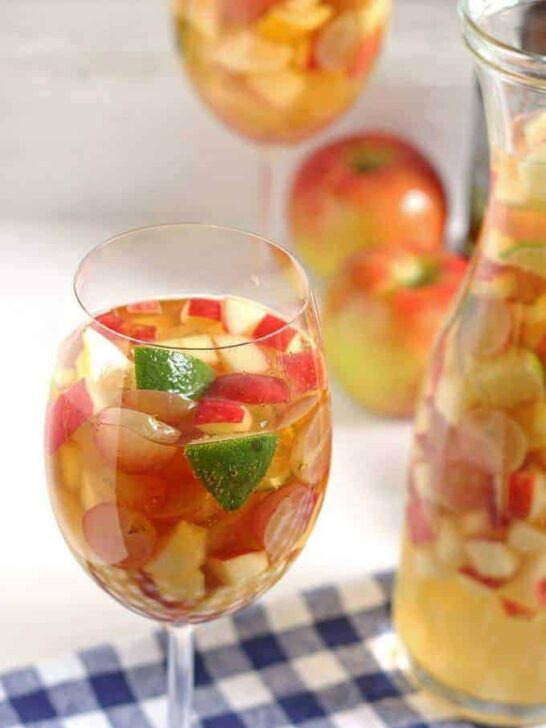 White Wine Apple Cider Sangria | Honey and Birch