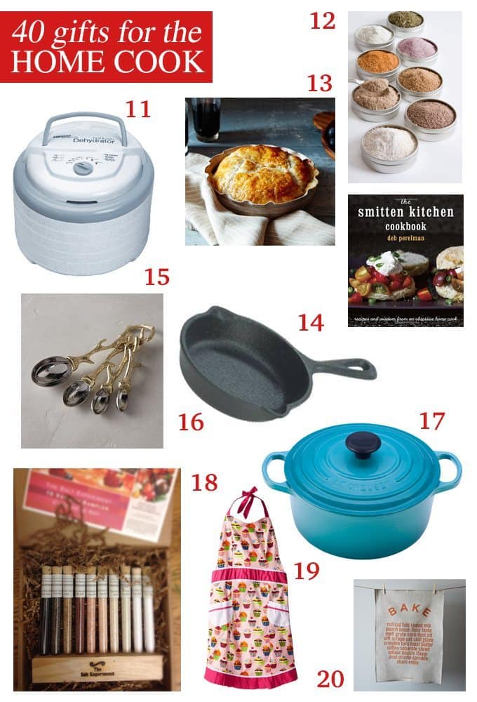 This kitchen gift guide contains 40 gifts for the home cook - perfect for amateur chefs and foodies alike! | www.honeyandbirch.com
