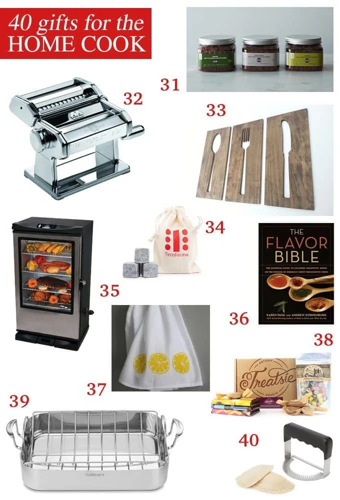 This kitchen gift guide contains 40 gifts for the home cook - perfect for amateur chefs and foodies alike! | www.honeyandbirch.com