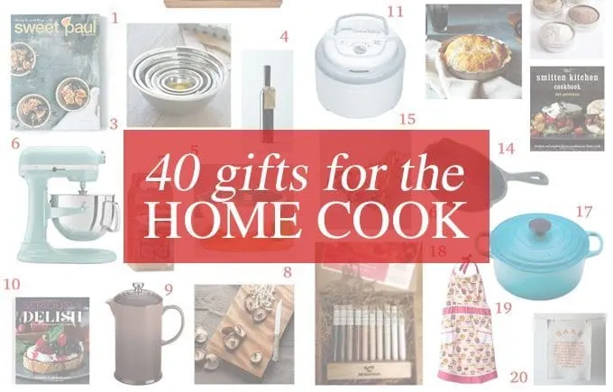 This kitchen gift guide contains 40 gifts for the home cook - perfect for amateur chefs and foodies alike! | www.honeyandbirch.com