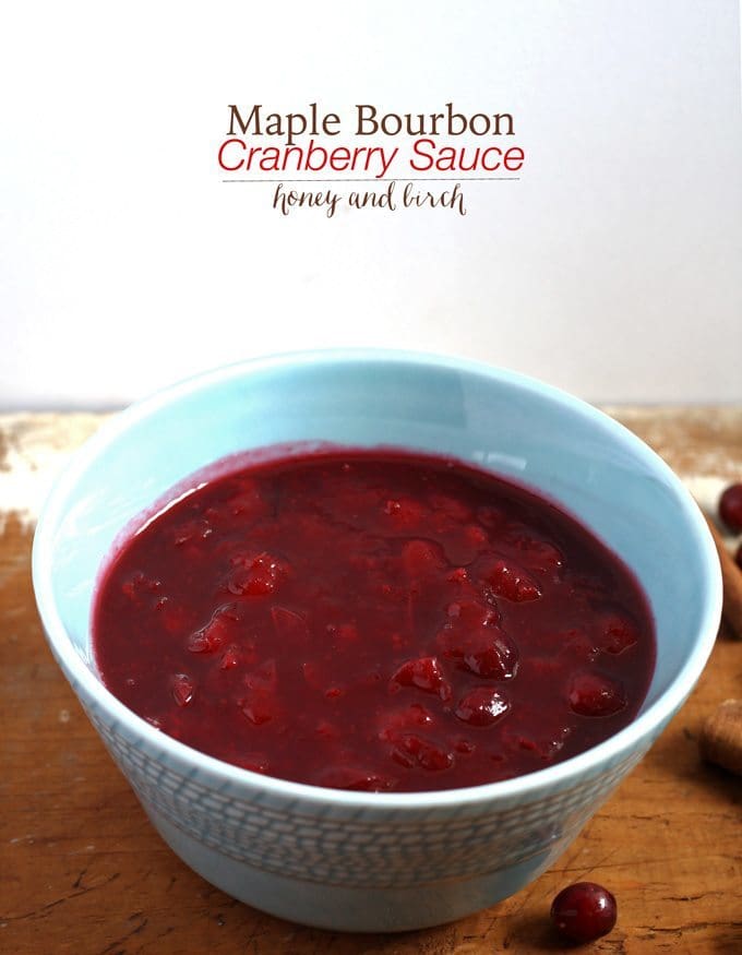 Maple Bourbon Cranberry Sauce | www.honeyandbirch.com | #thanksgiving