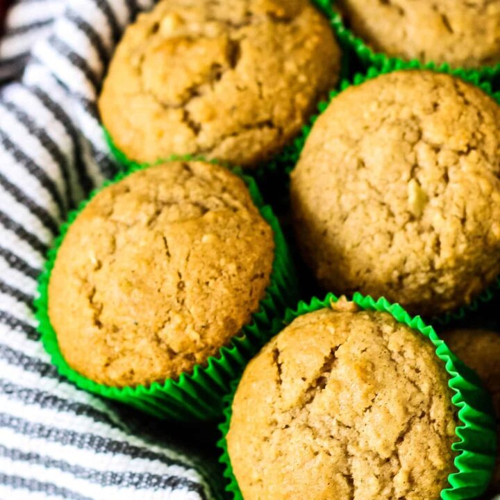spiced apple muffins in a basket
