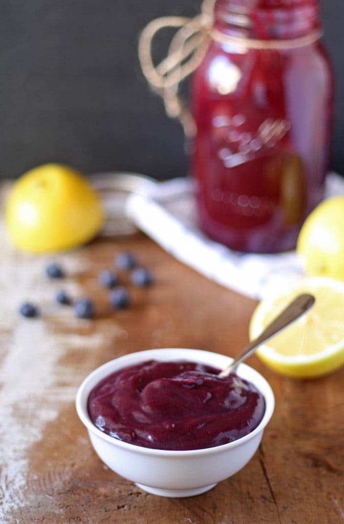 Homemade Blueberry Lemon Curd | www.honeyandbirch.com | Perfect for scones, crepes and desserts!