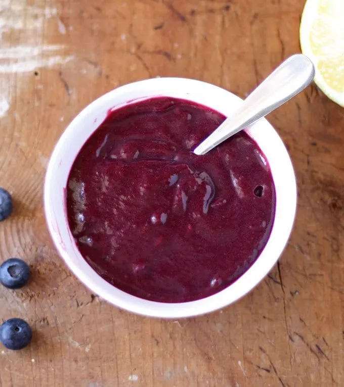 Homemade Blueberry Lemon Curd | www.honeyandbirch.com | Perfect for scones, crepes and desserts!