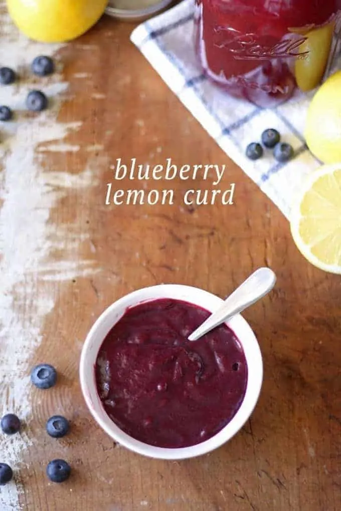 Homemade Blueberry Lemon Curd | www.honeyandbirch.com | Perfect for scones, crepes and desserts!