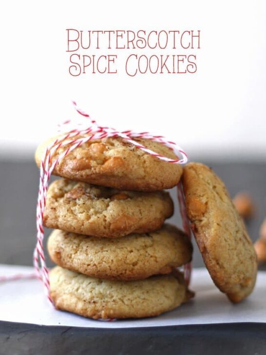 Butterscotch Spice Cookies are perfect for cookie swaps and holiday gatherings! The ginger and cinnamon are perfect with the butterscotch chips. | www.honeyandbirch.com | #christmascookies