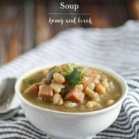Great way to use up leftover Christmas ham! Ham and White Bean Soup | www.honeyandbirch.com #leftovers
