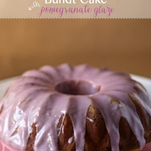 Vanilla Bean Bundt Cake with Pomegranate Glaze