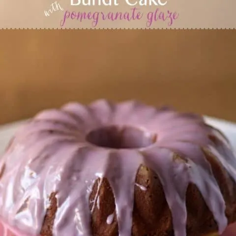 Vanilla Bean Bundt Cake with Pomegranate Glaze