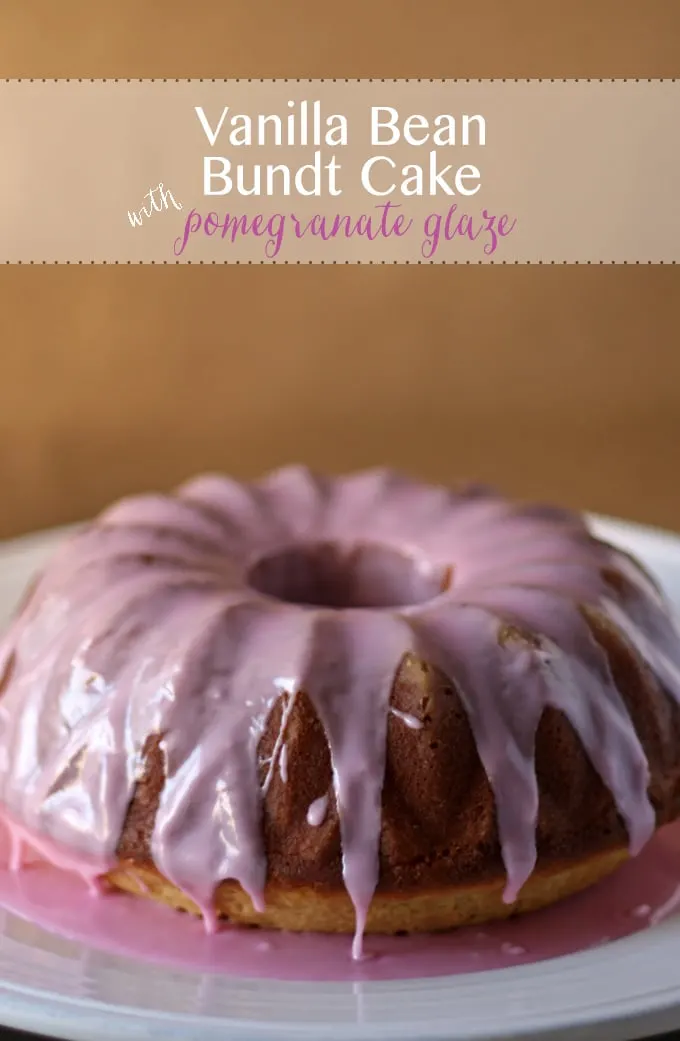 Vanilla Bean Bundt Cake with Pomegranate Glaze | www.honeyandbirch.com