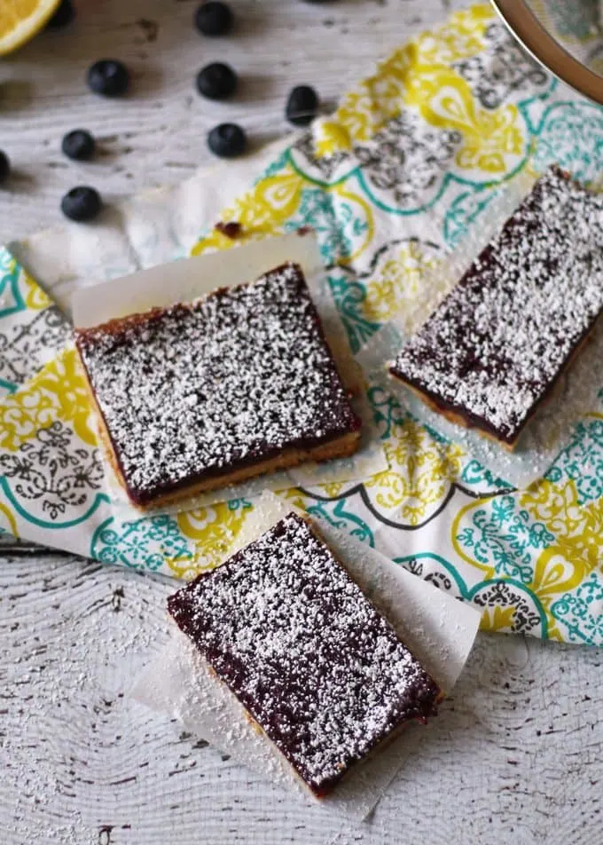 Blueberry Lemon Bars | www.honeyandbirch.com #dessert